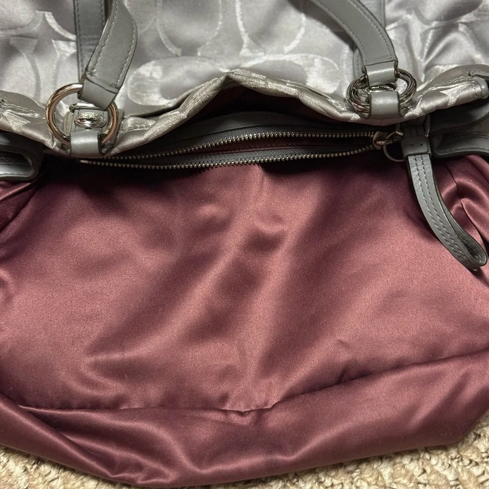 ~LOW START~Coach Silver Satchel with Signature Monogram - Picture 8 of 9